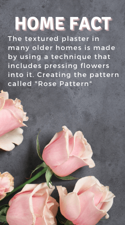 The textured plaster in many older homes is made by using a technique that includes pressing flowers into it. Creating the pattern called Rose Pattern